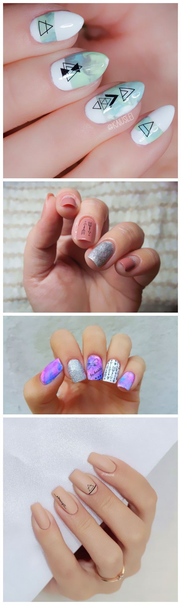 Geometric Nail Stickers – DIY Nail Polish Art Decals